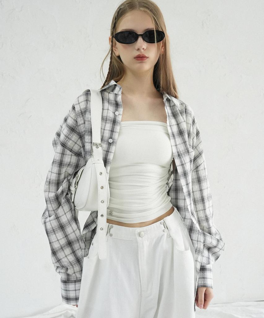 AVANDRESS Smith Overfit Check Shirt Charcoal