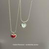 Ожерелье с подвеской «Красная любовь»: Двустороннее сердце, титановая сталь, высокая сохранность цвета, японский и корейский дизайн