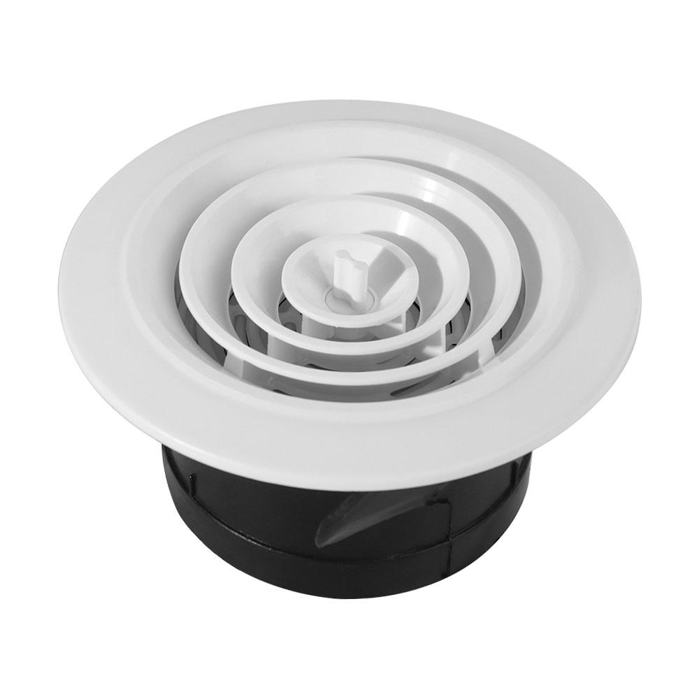 Adjustable Round Air Vent Extract Valve 75-200mm Plastic Air Vent Extract Valve Grille Wall Mount White