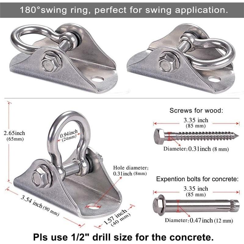 Heavy Duty Swing Hanger Stainless Steel Swing Hooks Ceiling Mount Swing Hardware for Porch Swing Set Hammock Chair Heavy Bag Yoga Silk