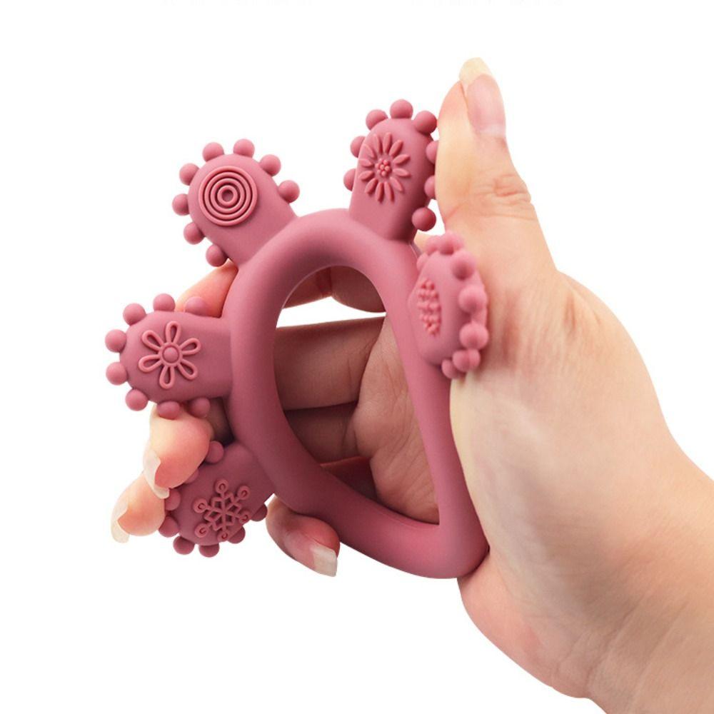 Игрушки для прорезывания зубов из пищевого силикона для младенцев, не содержащие бисфенол А, жевательные игрушки для младенцев, силиконовое кольцо для прорезывания зубов для новорожденных