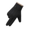 Double Sided Plush Finger Gloves Suede Fabric Warm Gloves New Touch Screen Gloves  Men's Style