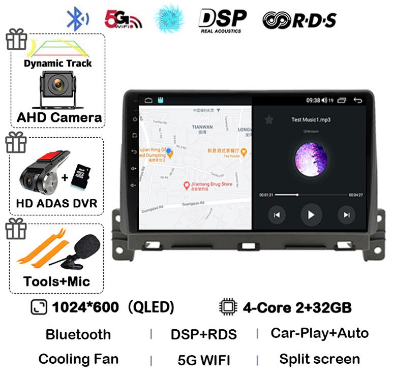 Автомагнитола Android 14 Carplay Auto для Great Wall Wingle 7 2018 2019 2020 Стерео Видео GPS Навигация WIFI Мультимедийный плеер DSP