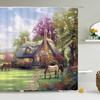 Садовые цветы пейзаж занавески для душа занавеска для ванной водонепроницаемая ванная комната домашний декор моющаяся ткань ширмы для ванной комнаты