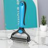 Pet Grooming Rake Double Sided Stainless Steel Blades Cat Deshedding Tool Pet Undercoat Rake for Dogs Cats Shedding Control Dematting