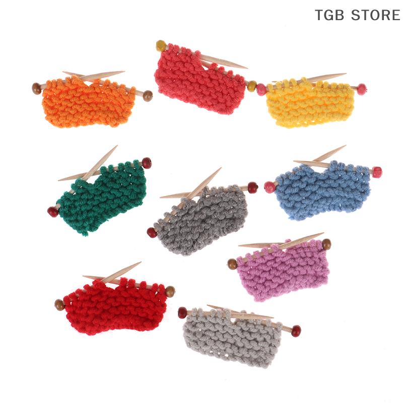 1:12 Miniature Knit Sweater Model Woven Plush Shoulder Bag Model Doll Accessories Dollhouse Toys