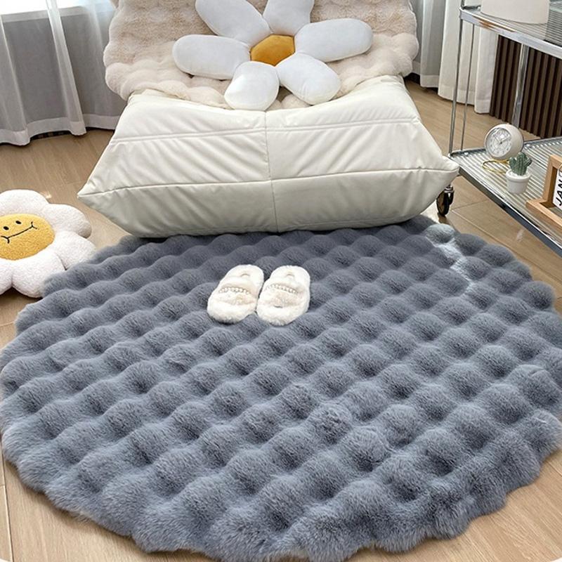 Кремовый стиль, круглый плюшевый ковер, одноместное одеяло для дивана, пузырчатая расческа для гостиной, шкаф для макияжа, табурет, подушка 30/40/60/80/100/120 см