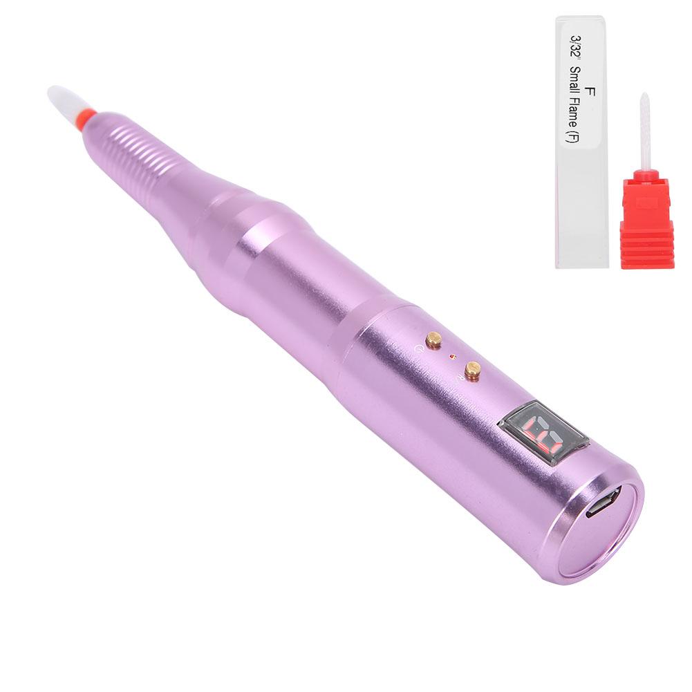 Rechargeable Electric Nail Drill Pen Portable Nail Grinding Polishing Machine Manicure ToolPink