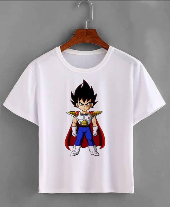 2026 Summer Dragon Ball Kid Goku Unisexs TShirt White Wu Symbol Graphic 100 Cotton Oversized Breathable Casual Short Sleeve Tee