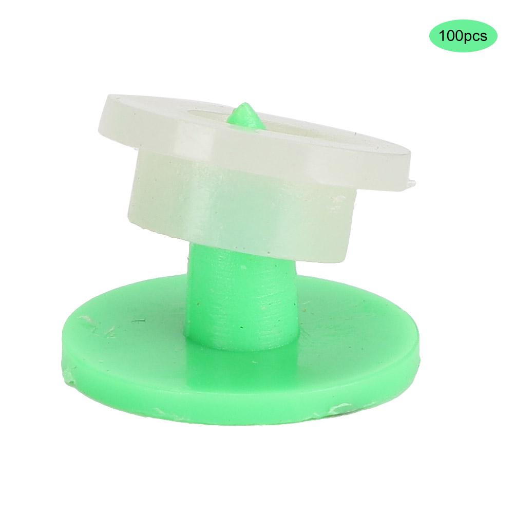 100pcs 0.7in Ear Tag Signs Marker Livestock Supplies for Rabbit Fox Mink Number Animal IdentificationGreen