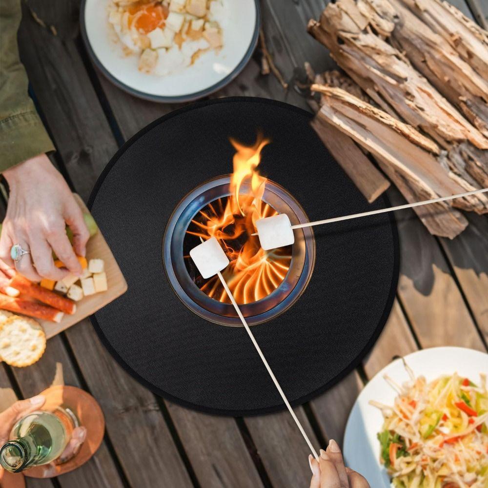 Heat-proof Fireplace/Fire Pit Pad Oil-proof Flame Retardant Mat Camping Fireproof Cloth BBQ Grill