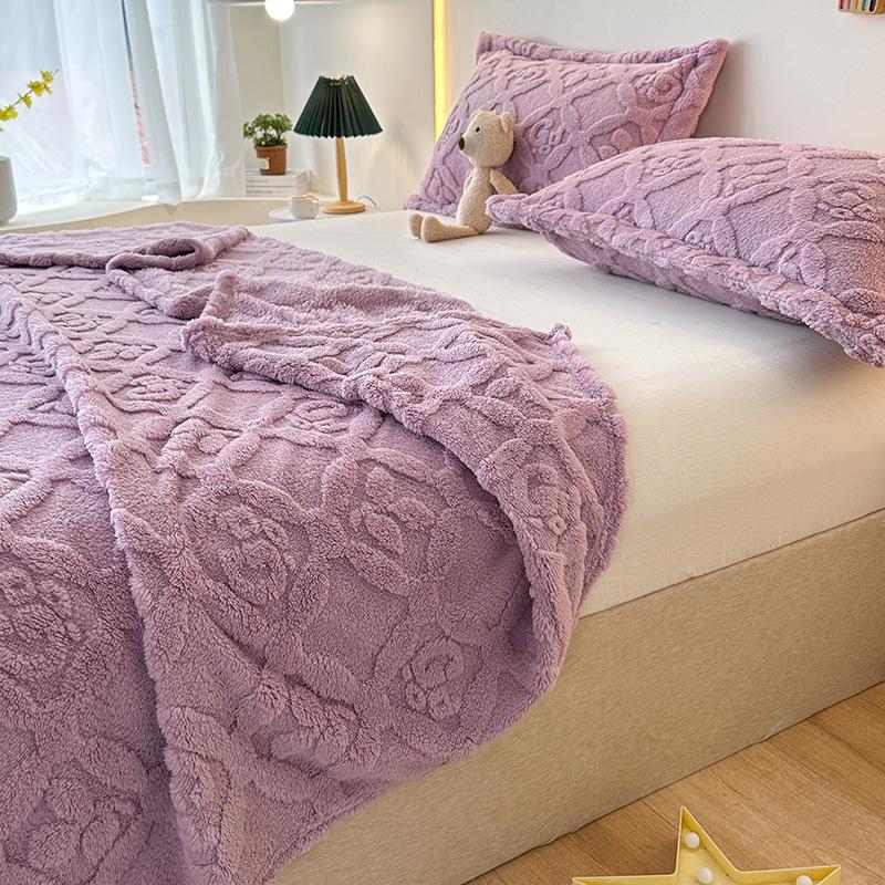 2025Новый Теплый Тафтовый Мягкий Утолщенный Коралловый Флис Одеяло Плед
