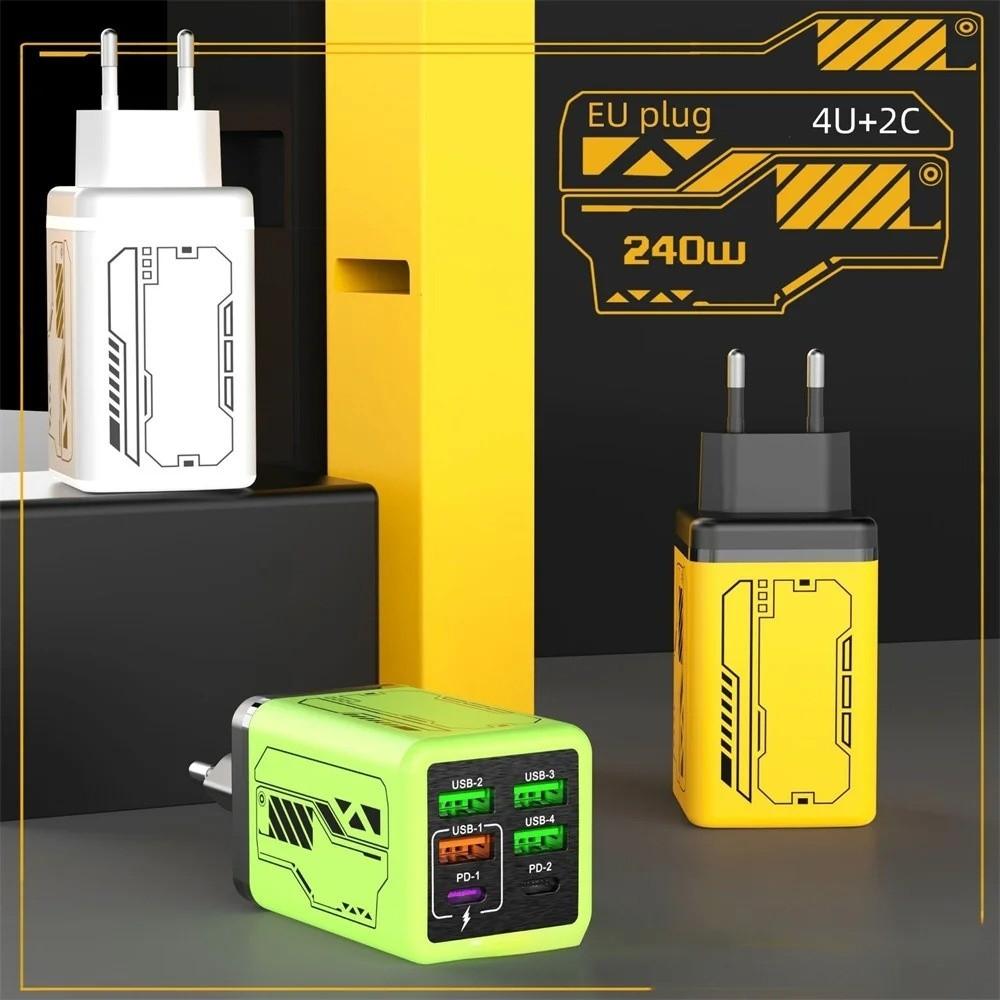 USB A+C 240W Charger Plug EU/US/UK USB C Charger Phone Charger Adapter for Huawei/Xiaomi/Samsung