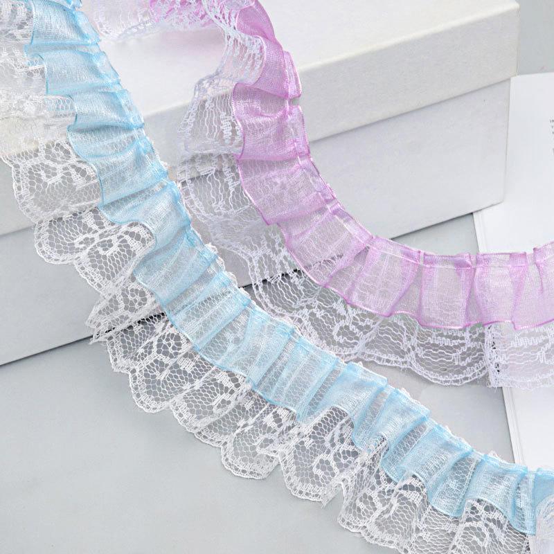 5см*4,5м Органза DIY Рюши Декоративные Аксессуары Полиэстер Ручная работа Кукольная одежда Платье Ткань Принадлежности 6 Цветов