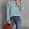 New Autumn and Winter Knitted Sweater, Solid Color High-neck Casual Loose Sweater Pullover