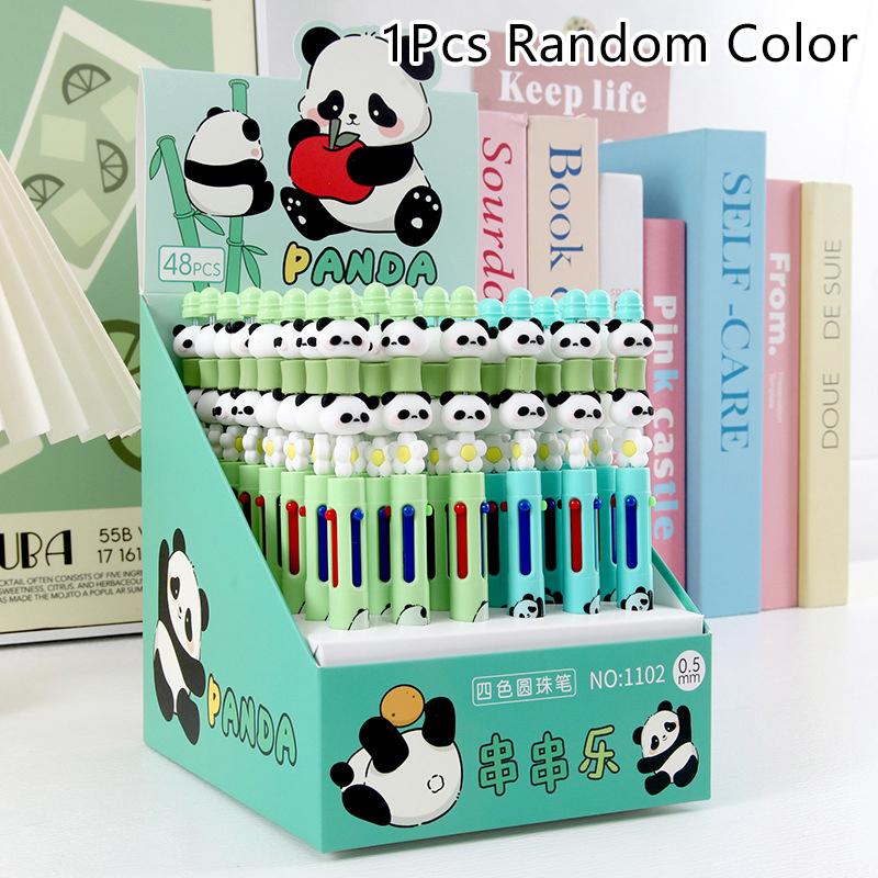 Шариковая ручка Kawaii Capybara 4 цвета, мультяшная милая панда, детские ручки для письма, школьные канцелярские принадлежности для студентов