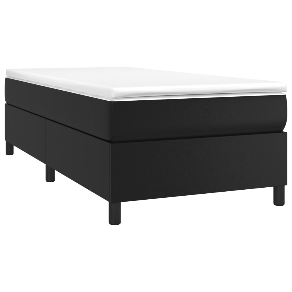 vidaXL Boxspringbettgestell Schwarz 90x200 cm Kunstleder