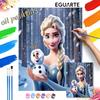 Эльза и Олаф масляная живопись набор для рисования art painting kit ручной работы DIY подарок украшение дома фон заснеженного леса наборы раскраски по номерам
