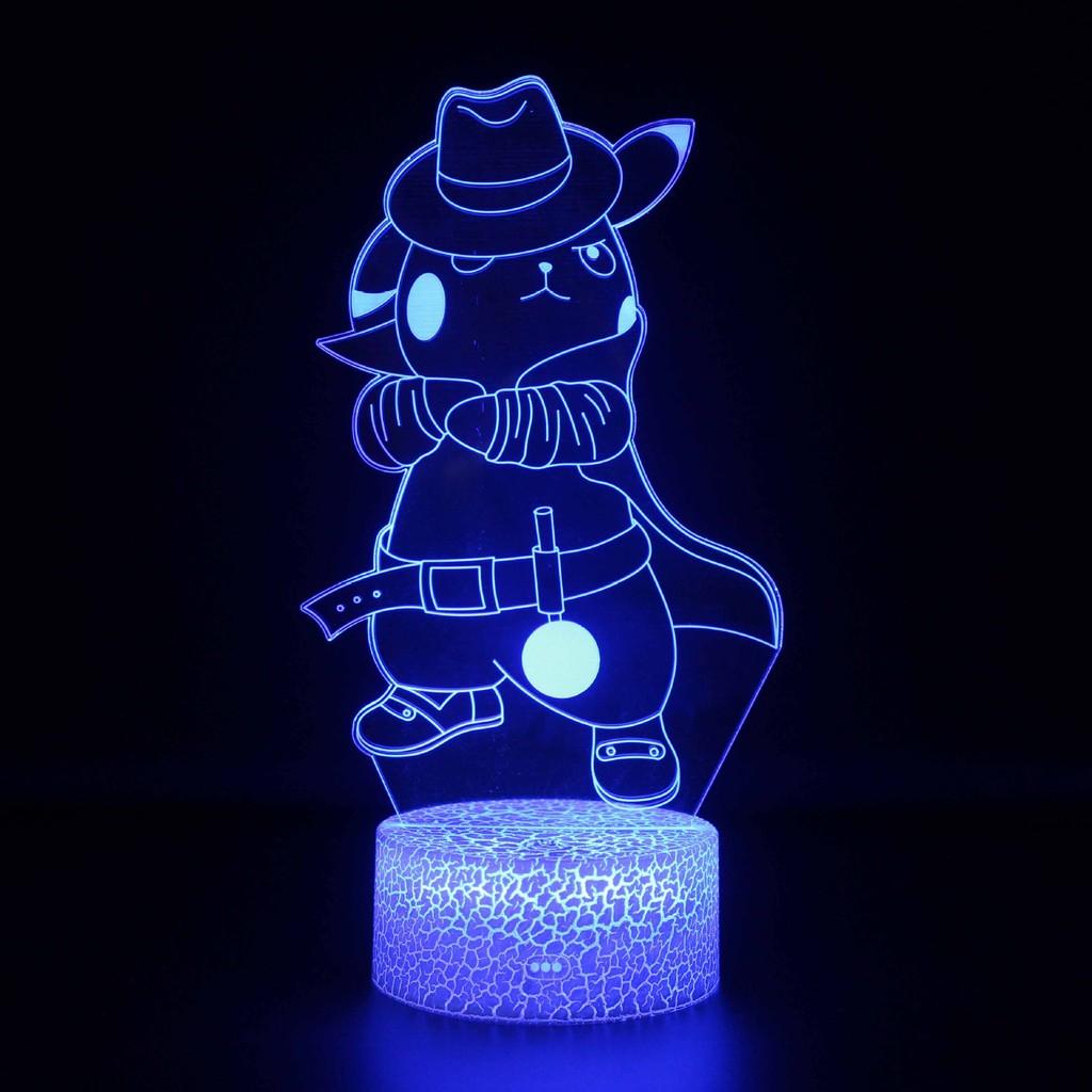 Креативный 3D ночник Пикачу Милая настольная лампа Цветная атмосферная лампа Идея для подарка