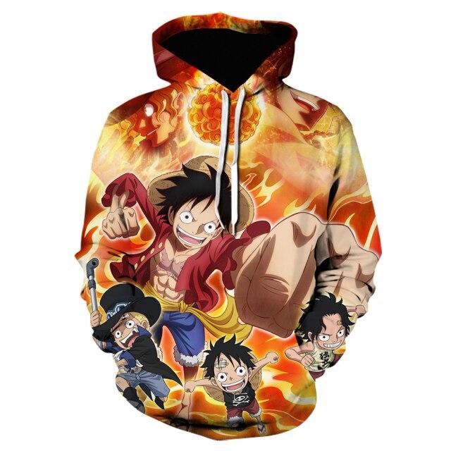 Толстовка с капюшоном в стиле японского аниме One Piece Луффи, толстовки с 3d принтом, куртка в стиле Харадзюку, толстовка высокого качества с героями мультфильмов, спортивные костюмы для подростков