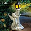 Solar Lamp European Roman Column Angel Sculpture Outdoor Garden Courtyard Home Decoration Resin Crafts
