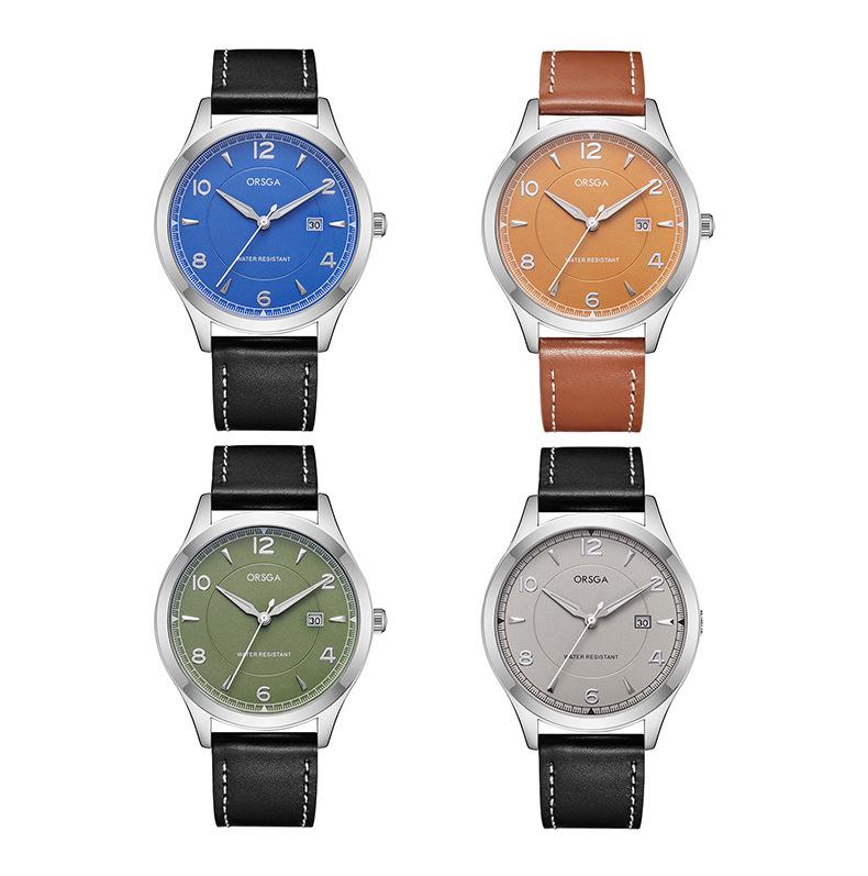 ORSGA Мужские Модные Водонепроницаемые Деловые Кварцевые Часы с Календарем