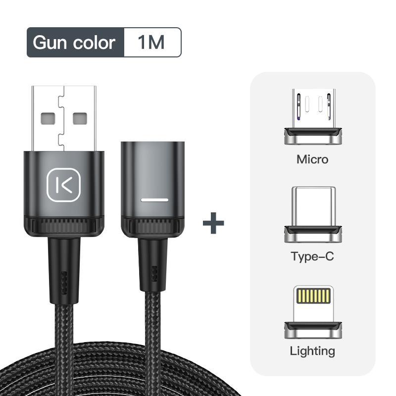 Kuulaa Магнитный USB-кабель для быстрой зарядки, кабель Micro Type C, магнитное зарядное устройство, провод для зарядки данных, кабель для мобильного телефона, шнур для iPhone 8 X 7, samsung xiaomi 9