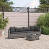 VidaXL Garden Furniture Set 5 Pcs with Grey Cushions, Wicker Resin, Outdoor Sofa Set, Garden Corner Sofa, 3308370