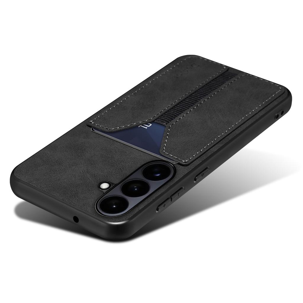 DENIOR For Samsung Galaxy S26/S26 Pro Case Elastic Card Holder PU Leather + TPU + PC Phone Cover
