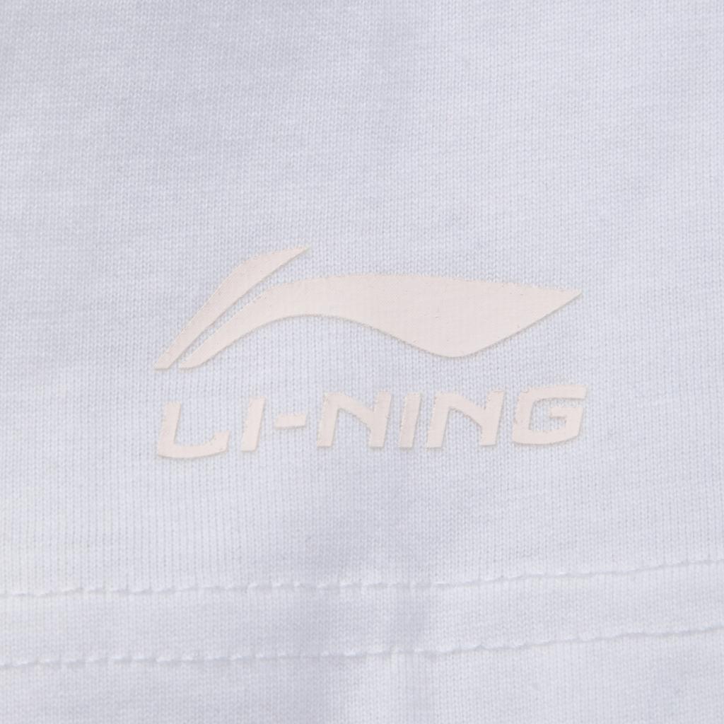 Li-Ning Модная повседневная дышащая футболка с коротким рукавом Унисекс топы Меловой-серый AHSW865-3