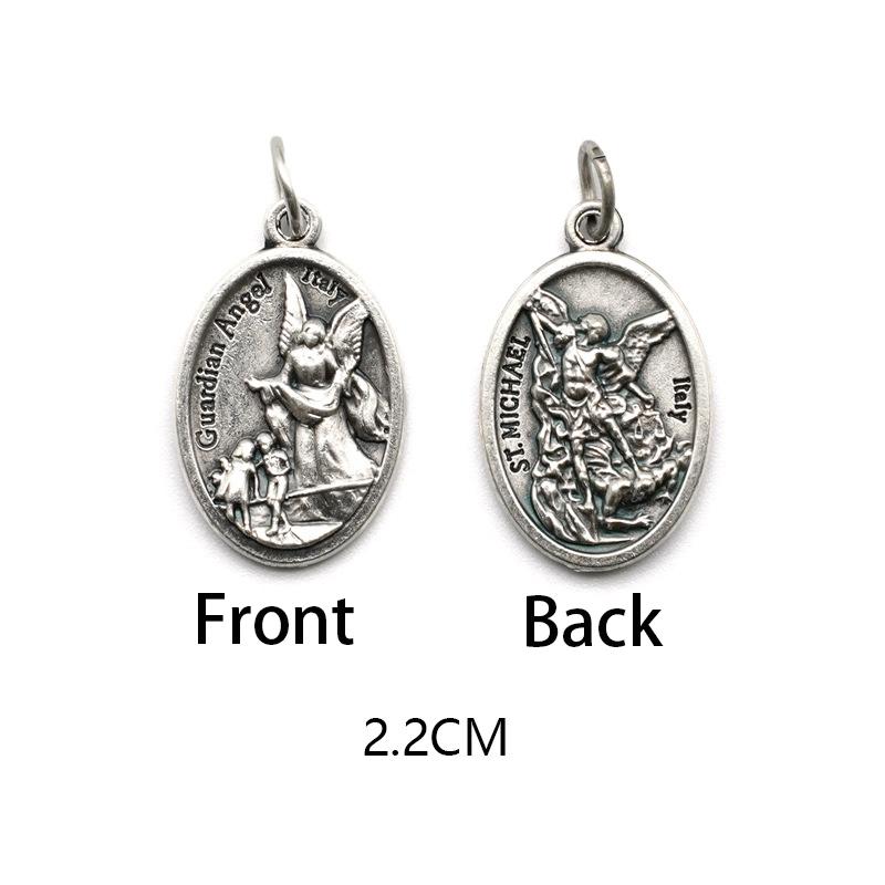 Двусторонние металлические подвески, ожерелья, браслеты, аксессуары своими руками, большая овальная святая медаль, кулон для любой цепи или ожерелья, христианские украшения