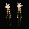 Cute Daily Cosplay Hanfu Tassels Handwork Rabbit Hairpin Hair Accessories Hair Clip