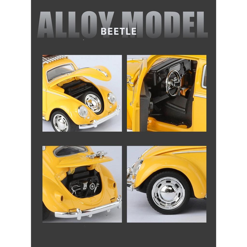 1/32 Beetle 1995 Классический Автомобиль Сплав Модель Автомобиля Звук и Свет Оттяжка Детская Игрушка Коллекционные Предметы Подарок на День Рождения