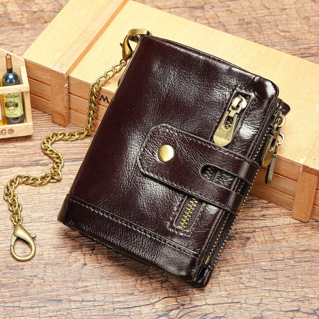 Marlonte Women's High-End Retro Leather Wallet & Clutch - Anti-Magnetic, Multifunctional Long Design In Top Layer Cowhide