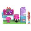 Barbie Mini Barbie Land Hair Salon Doll House Playset with 1 Micro Ages 6 and JCR32 Dress-Up Doll, Up, Pink,
