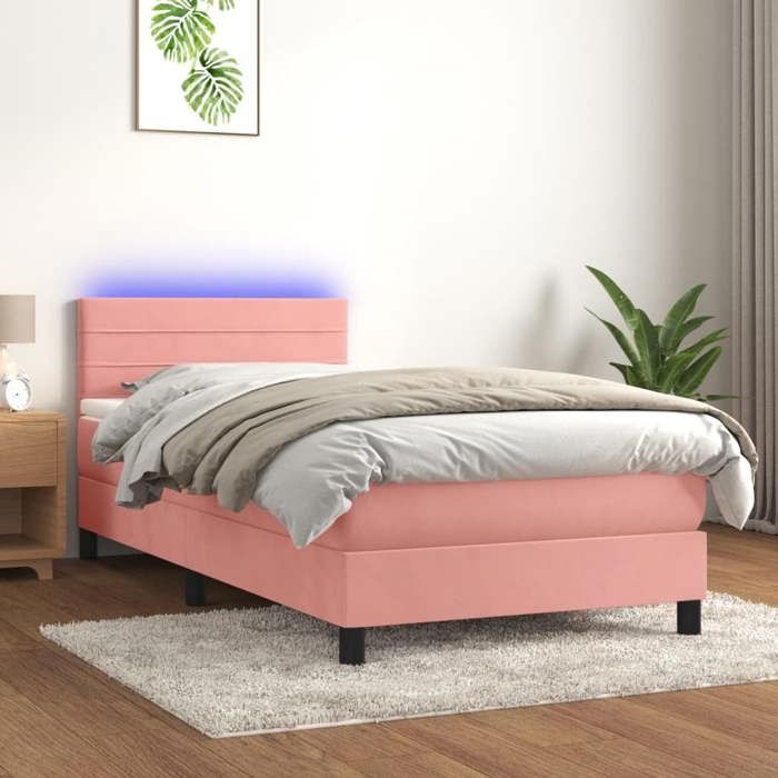 Maison Exclusive - Sommier à lattes de lit avec matelas et LED Rose 100x200 cm