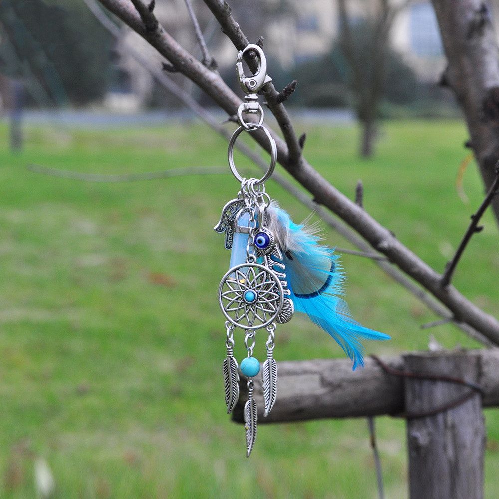 Брелок-подвеска с перьями от сглаза Брелок-перо Ловец снов Брелок-ловец снов