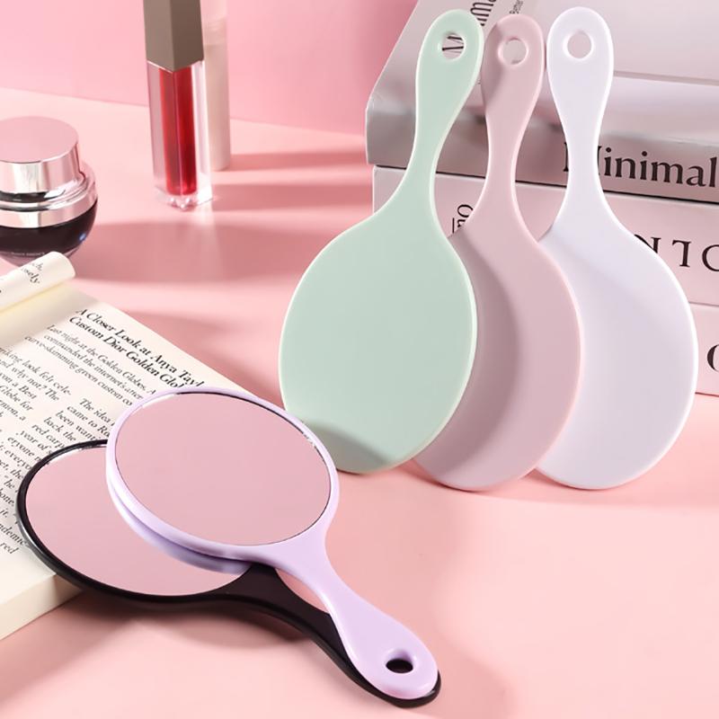 Handheld Makeup Mirror Round Makeup Vanity Mirror With Handle Hand Mirror Spa Salon Compact Mirrors Cosmetic Mirrors For Women