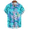 Men's Shirt Summer New Hawaiian Shirt Casual Shirt Beach Shirt Short Sleeve Flower Plant Lapel Hawaiian Holiday Clothing Apparel