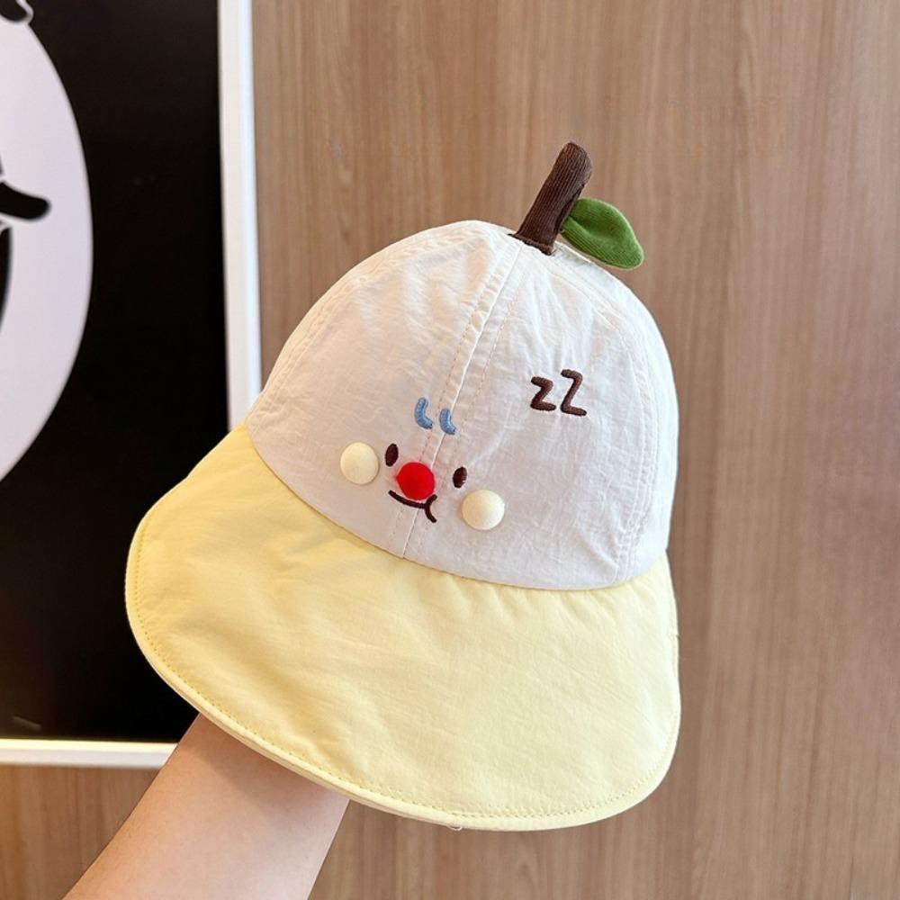 Embroidery Korean Style Cap Shading Hat Children's Bucket Hat Breathable Summer Kid Sunhat  Boy