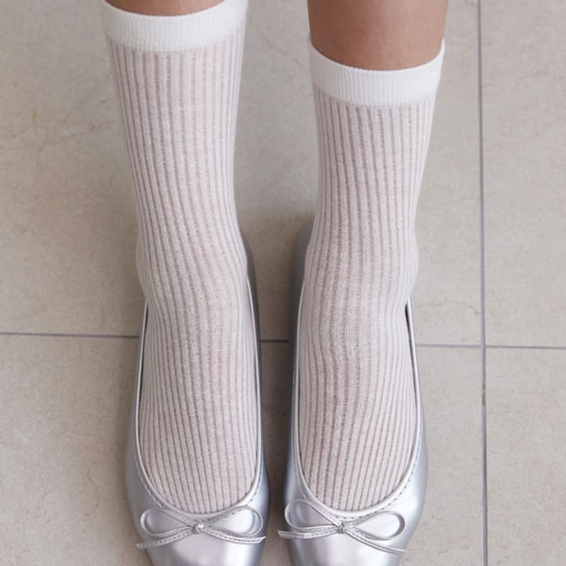 Tatiana See-through Ribbed Socks SC8087 3 Colors