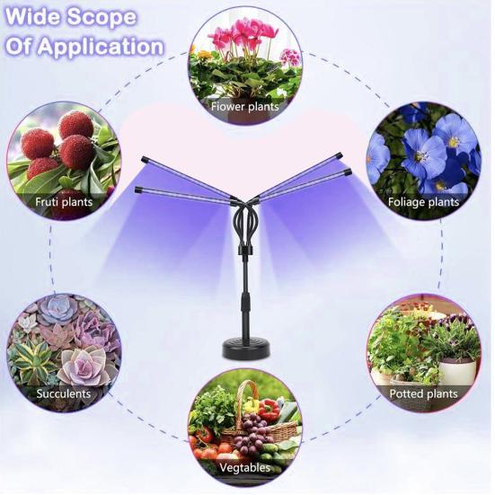 Лампа для выращивания растений в помещении с регулируемой высотой, поворачивающейся на 360 градусов, функцией таймера, небольшая лампа полного спектра для выращивания растений