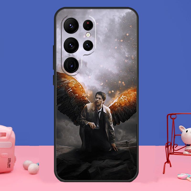 Чехол Angel Castiel Supernatural для Samsung Galaxy S23 S24 Ultra S21 S22 Plus Note 20 Note 10 S8 S9 S10 S20 FE