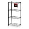 Metal Rack, Matte Color Metal Rack, 55cm Wide, 4 Shelves, Black, 19mm Pole Diameter, 100kg Load Capacity, 55cm Wide X 35cm Deep X 122.6cm