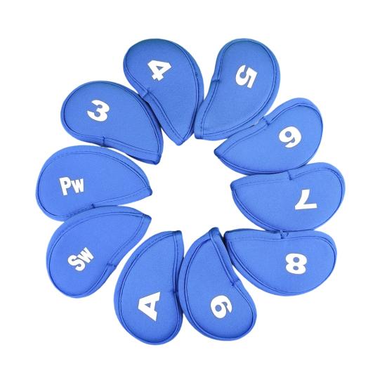 10Pcs Golf Club Headcover Sets, Golf Driver Iron Putter Cloth Cover with Number, Golf Club Protection Covers, Golf Club Accessories