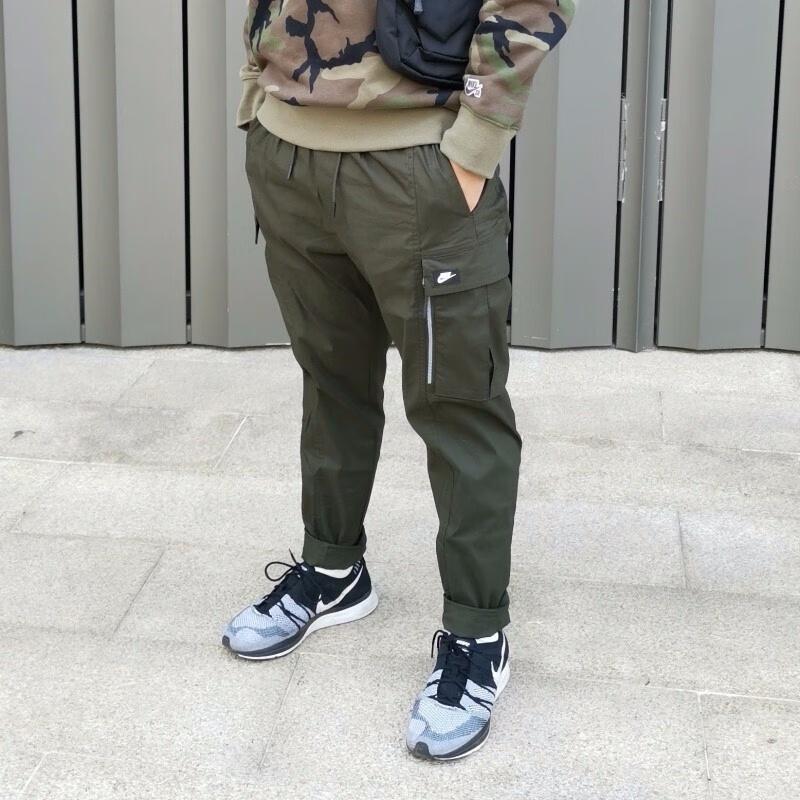 Nike Sportswear Cargo Casual Pants Bundle Feet Pocket Long Pants Green Army green Men's CV9301-355