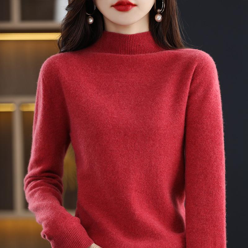 Женский свитер из 100% мериносовой шерсти, СОВРЕМЕННЫЙ НОВЫЙ зимний вязаный пуловер SAGA, осенний джемпер, женские вязаные топы с длинным рукавом