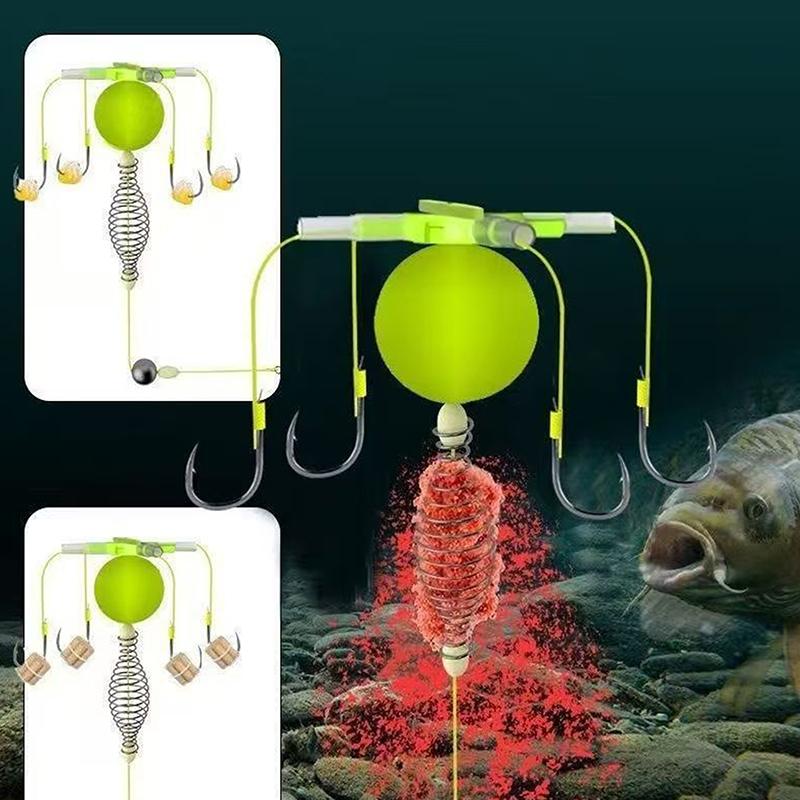 1PC Fishing Bait Cage Carbon Steel String Hook Fishing Set Anti Winding Bait Cage Float Line Group Feeder Sinker Fishing Tackle