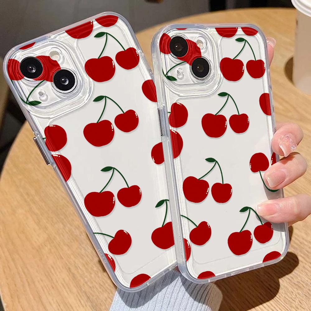 Cherry Phone Case For Samsung A56 5G A55 A36 A26 A16 A15 A35 A34 A33 A54 A53 A52s A25 A14 A13 A06 A05s A05 Silicone Clear Cover