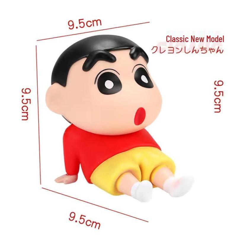 Crayon Shin-chan Tablet Stand: Lazy Person Anime Figure Trendy Toy and Cute Doll Ornament.